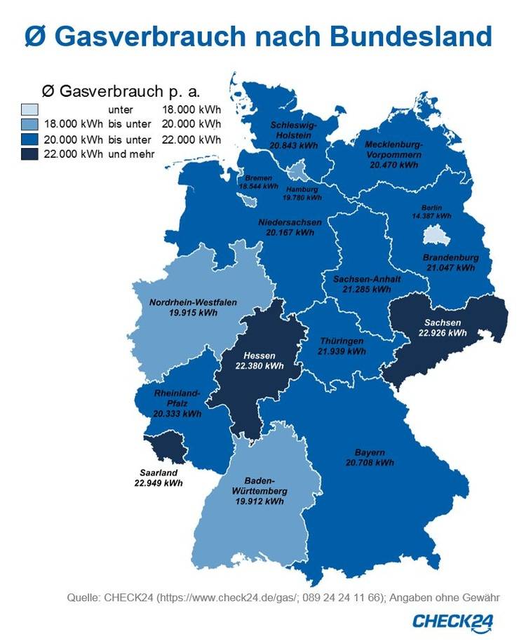 Diese Bundesländer Haben Den Höchsten Gasverbrauch | Haustec