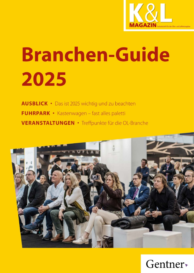 Cover des K&L Magazin Branchen-Guide 2025 mit sitzendem Publikum bei einer Veranstaltung.